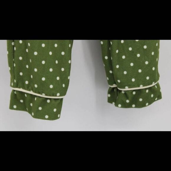 Sweet Honey Army Green White Polka Dot Pajama Set Size 12m Button Front.... - Picture 5 of 12